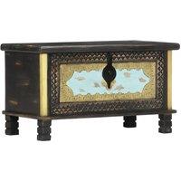Berkfield Home Storage Chest Black 80x40x45 cm Solid Mango Wood | Size: 80 x 40 x 45 cm