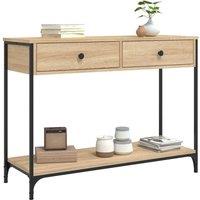 Berkfield Home Decorative Console Table Sonoma Oak 100x34.5x75 cm Engineered Wood in Light Tan