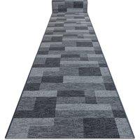 RugsX Anti-Slip Icona Runner in Grey | Size: 100 cm x 380 cm