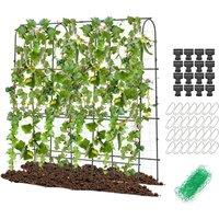 Costway Garden Arched Trellis 180 x 180cm U-Shaped Tall Cucumber Trellis in Black | Size: 180 x 180 cm