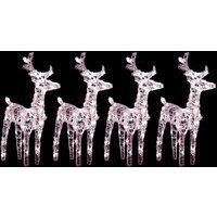 Berkfield Home Christmas Reindeers 4 pcs Warm White 160 LEDs Acrylic