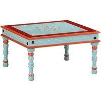 Berkfield Home Coffee Table Blue Hand Painted Solid Wood Mango