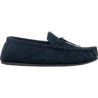 Mokkers Men's Bruce Real Suede Moccasin Slippers in Navy | Size: 14