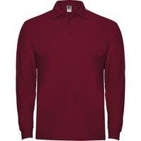 ROLY Men's Estrella Long-Sleeved Polo Shirt in Maroon | Size: Medium