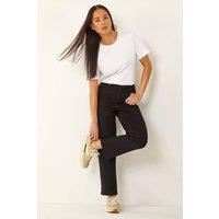 Roman Women's Petite Stretch Straight Leg Jeans in Black | Size: 8