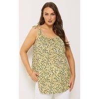 Yours Women's Lemon Cami Vest Top in Yellow | Size: 14