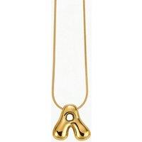 Serla Women's Bubble Initial Gold Plated Necklace Letter A