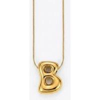 Serla Women's Bubble Initial Gold Plated Necklace Letter B