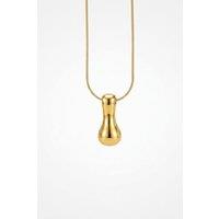 Serla Women's Bubble Initial Gold Plated Necklace Letter I