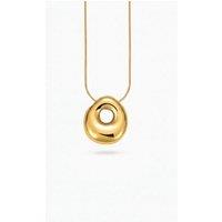 Serla Women's Bubble Initial Gold Plated Necklace Letter O