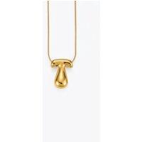 Serla Women's Bubble Initial Gold Plated Necklace Letter T