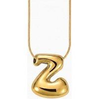 Serla Women's Bubble Initial Gold Plated Necklace Letter Z