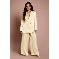 Coast Women's Petite Satin Flared Trouser in Lemon | Size: 10
