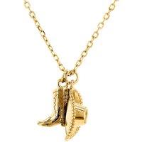 Jewelco London Women's Gold-plated Silver Cowboy Cowgirl Hat & Boots Pendant Necklace in Gold