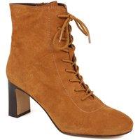 Jones Bootmaker Women's Lorah Leather Lace-Up Boots in Brown | Size: 4