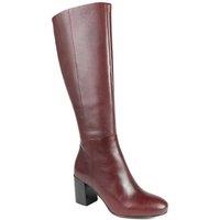 Jones Bootmaker Women's Neptune Extra-Small Calf Fit Long Leather Boots in Burgundy | Size: 4