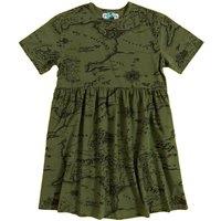 The Lord of the Rings Women's Map Smock Dress in Green | Size: Small