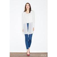 Love Lace Women's Elegant Transparent V Neck Slip Jacket in White | Size: Small