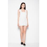 Love Lace Women's Elegant Dungarees Top Set with Statement Neckline in White | Size: Medium