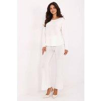 Love Lace Women's Casual Viscose Knit Sweater Pant Set in White