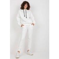 Love Lace Women's Hooded Sweatshirt & Zipped Pants Set in White