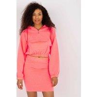 Love Lace Women's Everyday Sweatshirt & Elastic Waist Skirt Set in Pink