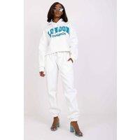 Love Lace Women's Cotton Casual Hoodie & Jogger Set in White
