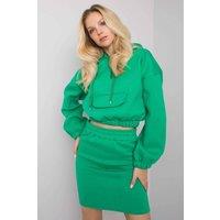 Love Lace Women's Everyday Hooded Sweatshirt & Skirt Set in Green