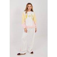 Love Lace Women's Buttery Soft Sequin Slogan Tracksuit Set in White