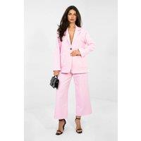 Love Lace Women's Cotton Denim Blazer with Patch Pockets Style 224284 in Pink