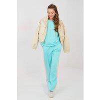Love Lace Women's Soft Butter Stripe Heart Tracksuit Set in Aqua