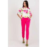 Love Lace Women's Velour Blouse & High Waist Pants Set in Fuchsia | Size: Small