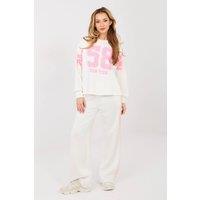 Love Lace Women's Sporty Stripe Hoodie & Sweatpants Set in Off-White