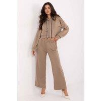 Love Lace Women's Viscose Jet Set Hoodie & Wide Pants in Taupe