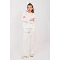Love Lace Women's Stripe Heart Soft Touch Tracksuit Set in White
