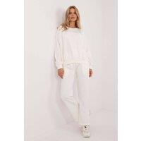 Love Lace Women's Cotton Polyester Casual Tracksuit Set with Pockets Style 202100 in White