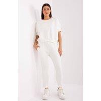 Love Lace Women's Insulated Cotton Polyester Casual Sweatshirt Set in White