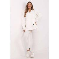 Love Lace Women's Comfort Fit Hooded Sweatshirt Top Leggings Set in Off-White
