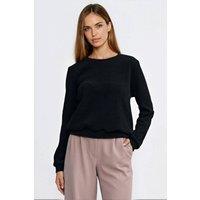 Love Lace Women's Soft Ribbed Knit Pullover Sweatshirt in Black | Size: 40