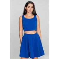 Love Lace Women's Loose Flared Skirt Set with Silver Back Zip in Blue | Size: XL