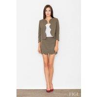 Love Lace Women's Buttonless Cropped Jacket Mini Skirt Set in Green | Size: XL