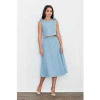 Love Lace Women's Flared Midi Skirt Bow Tie Top Set in Blue | Size: XL