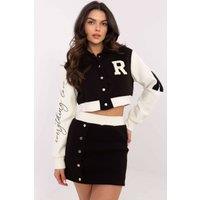 Love Lace Women's Casual Short Blouse & Elastic Skirt Set in Black | Size: S/M