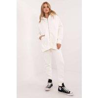 Love Lace Women's Cotton Elastane Zip Hood Tracksuit Set Style 202287 in White