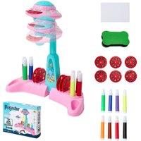 Living and Home Kids UFO-Themed Drawing Projector with Sketchbook in Pink
