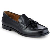 Jones Bootmaker Men's Rayleigh Leather Slip On Loafers in Black | Size: 7