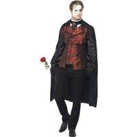 Smiffys Men's Dark Opera Masquerade Costume Set in True Black | Size: Large