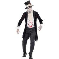 Smiffys Men's Till Death Do Us Part Zombie Groom Costume Set in Black | Size: Medium