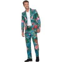 Smiffys Men's Hawaiian Tropical Flamingo Costume Suit | Size: Medium