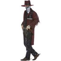 Smiffys Men's Deluxe Dark Spirit Western Cowboy Costume Set in Burgundy | Size: XL
